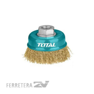 Cepillo Copa de Bronce Rizado 100mm p/amoladora TAC31041 TOTAL *