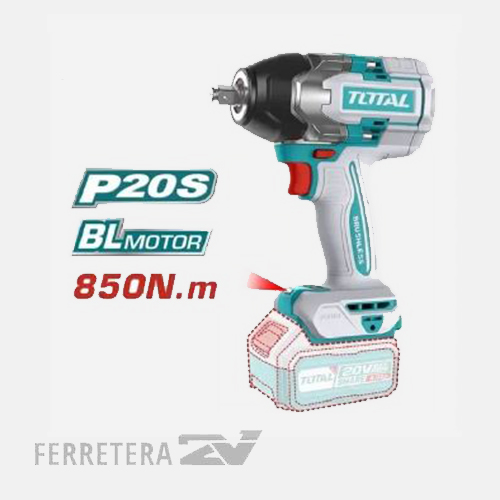 Llave de impacto 20V BL 850Nm. INDUSTRIAL TIWLI20851 TOTAL*