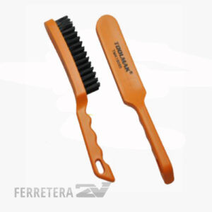 CEPILLO DE ACERO C/ MANGO PLASTICO 6X15*