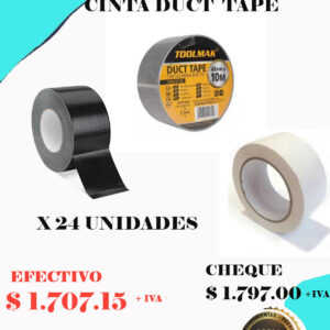 Cinta DUCT TAPE 4.8 X 10 M. NEGRA.OFERTA* x 24 un c/u