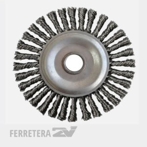 Cepillo Circular Acero plano recto trenzado c/tuerca 100*