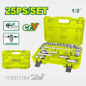 Set de llave crique y bocallaves 1/2" 25Pcs DTST2D25 DYLLU *