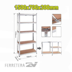 ESTANTERIA 5 PISO 1500X700X300 DTTS1A73 DYLLU*