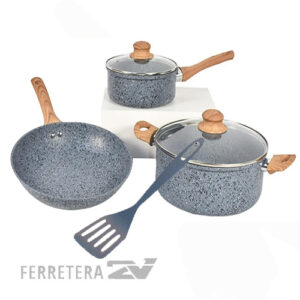 BATERIA 4 PIEZAS ANTIADHERENTE FORJADO GRANITOS*